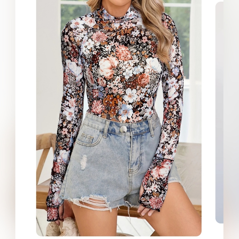 Floral Long Sleeve Top XL